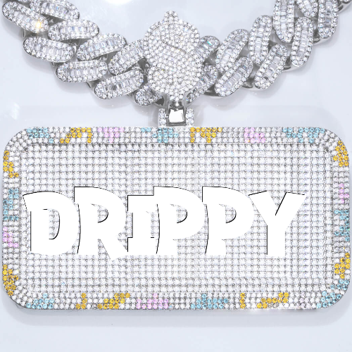 CUSTOM LETTER NECKLACE 3D COLORFUL SQUARE