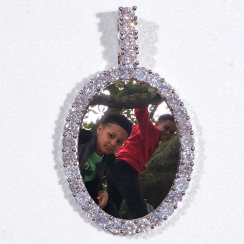 Large 3D Oval Custom Picture Pendant