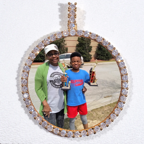 LARGE 3D CIRCLE CUSTOM PICTURE PENDANT