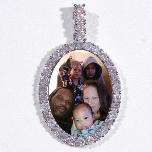 Large 3D Oval Custom Picture Pendant