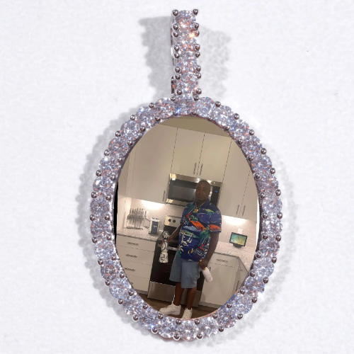 Large 3D Oval Custom Picture Pendant