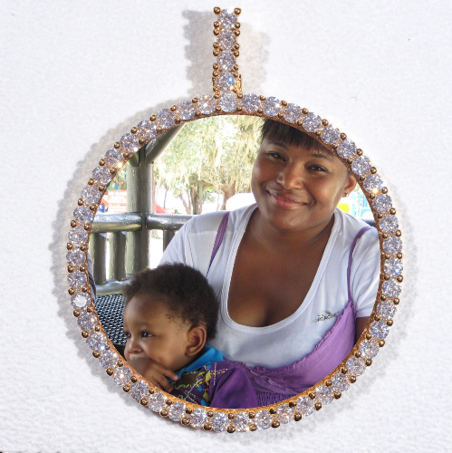 LARGE 3D CIRCLE CUSTOM PICTURE PENDANT