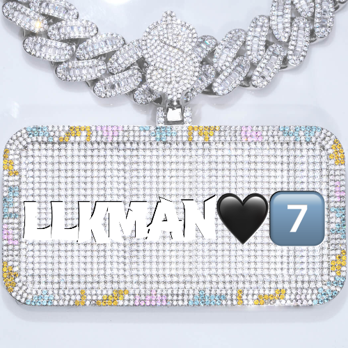CUSTOM LETTER NECKLACE 3D COLORFUL SQUARE