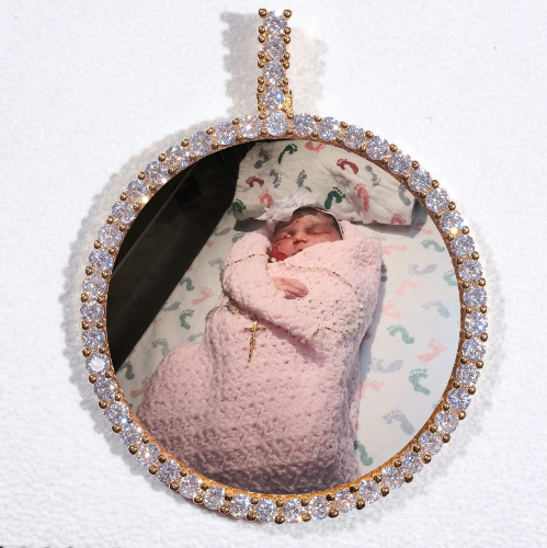 LARGE 3D CIRCLE CUSTOM PICTURE PENDANT