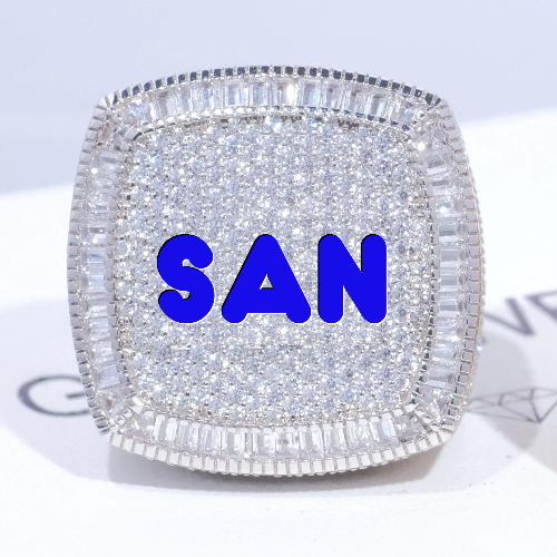 CUSTOM LETTER 3D ICED RING