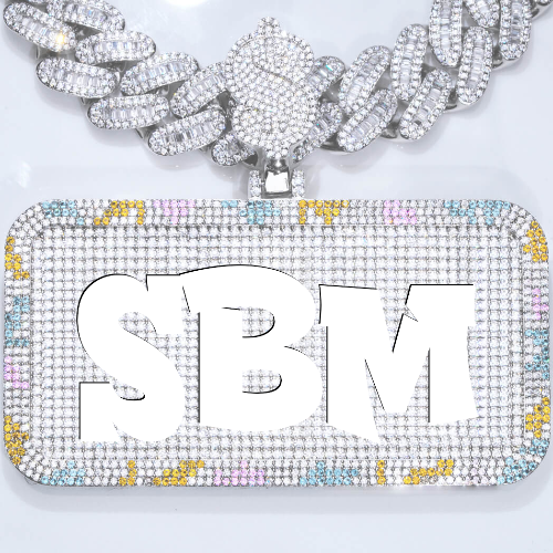 CUSTOM LETTER NECKLACE 3D COLORFUL SQUARE
