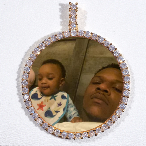 LARGE 3D CIRCLE CUSTOM PICTURE PENDANT