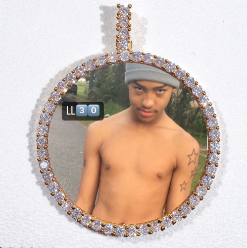 LARGE 3D CIRCLE CUSTOM PICTURE PENDANT
