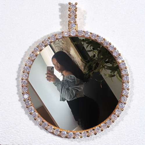 LARGE 3D CIRCLE CUSTOM PICTURE PENDANT