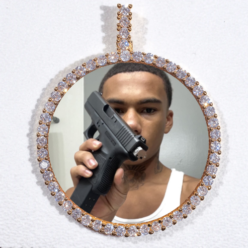LARGE 3D CIRCLE CUSTOM PICTURE PENDANT