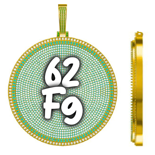 CUSTOM LETTER NECKLACE 3D BIG DISC