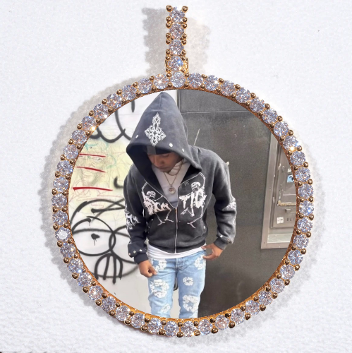 LARGE 3D CIRCLE CUSTOM PICTURE PENDANT