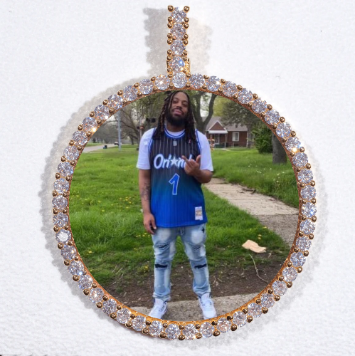 LARGE 3D CIRCLE CUSTOM PICTURE PENDANT