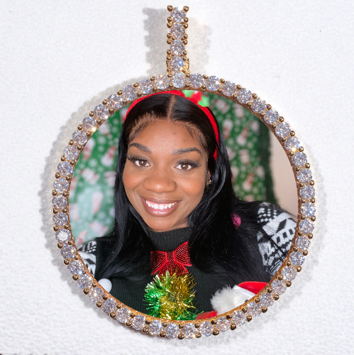 LARGE 3D CIRCLE CUSTOM PICTURE PENDANT