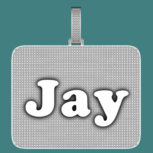 CUSTOM LETTER NECKLACE 3D BIG SQUARE