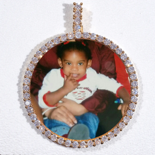 LARGE 3D CIRCLE CUSTOM PICTURE PENDANT