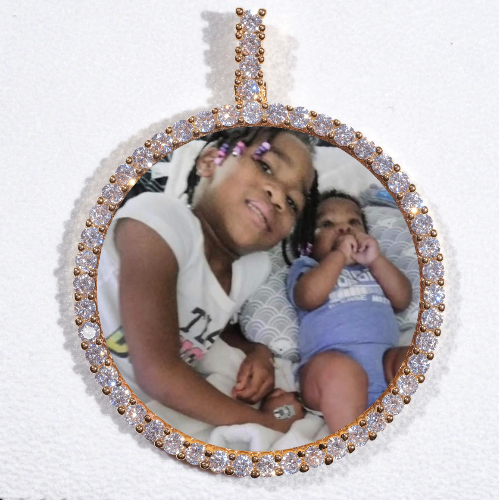 LARGE 3D CIRCLE CUSTOM PICTURE PENDANT