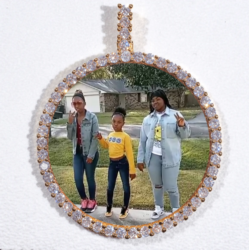 LARGE 3D CIRCLE CUSTOM PICTURE PENDANT