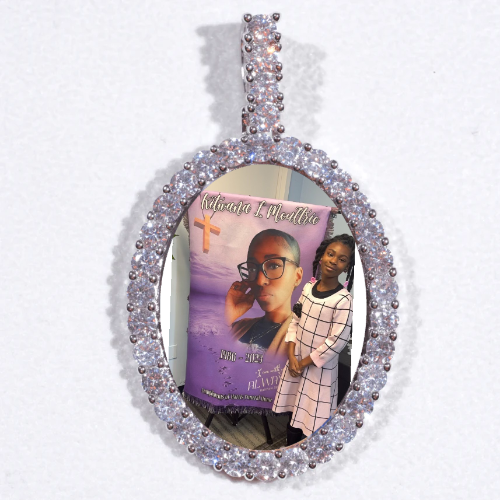 Large 3D Oval Custom Picture Pendant