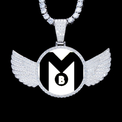 925S & VVS Moissanite 3D Wing Custom Picture Pendant