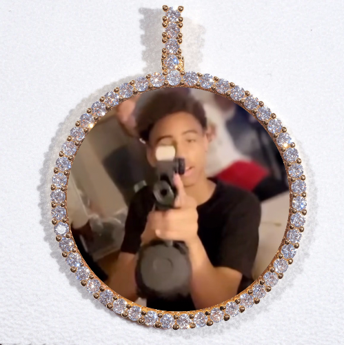 LARGE 3D CIRCLE CUSTOM PICTURE PENDANT