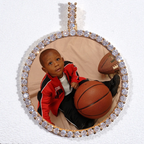 LARGE 3D CIRCLE CUSTOM PICTURE PENDANT