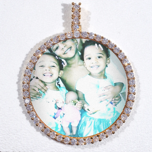 LARGE 3D CIRCLE CUSTOM PICTURE PENDANT