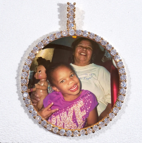 LARGE 3D CIRCLE CUSTOM PICTURE PENDANT