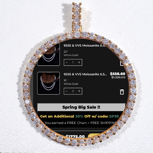 LARGE 3D CIRCLE CUSTOM PICTURE PENDANT