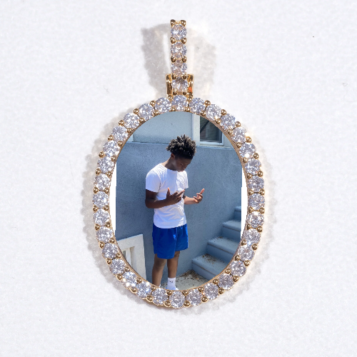 3D Oval Custom Picture Pendant