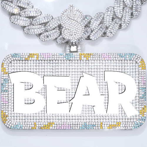 CUSTOM LETTER NECKLACE 3D COLORFUL SQUARE