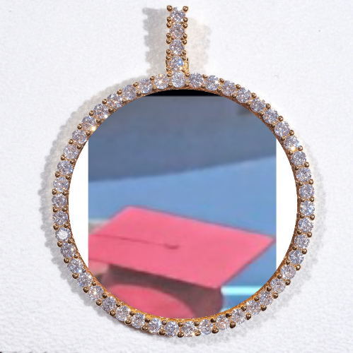 LARGE 3D CIRCLE CUSTOM PICTURE PENDANT