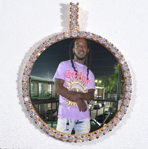 LARGE 3D CIRCLE CUSTOM PICTURE PENDANT