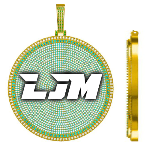 CUSTOM LETTER NECKLACE 3D BIG DISC