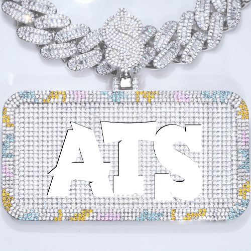 CUSTOM LETTER NECKLACE 3D COLORFUL SQUARE