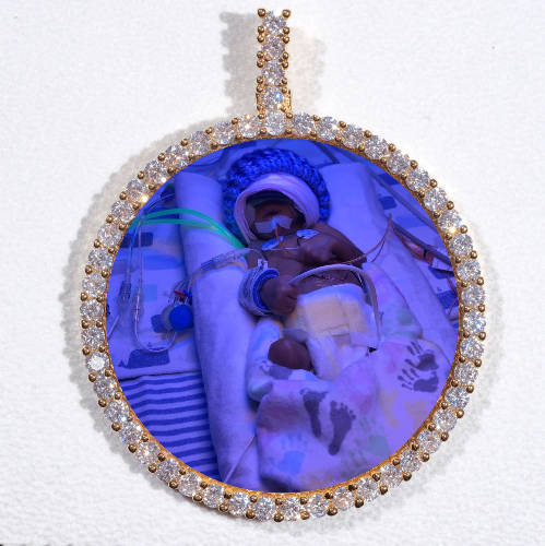 LARGE 3D CIRCLE CUSTOM PICTURE PENDANT
