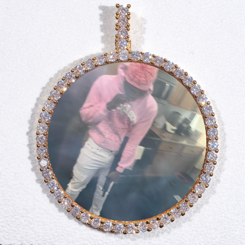 LARGE 3D CIRCLE CUSTOM PICTURE PENDANT