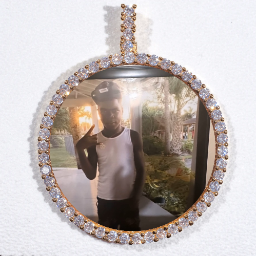 LARGE 3D CIRCLE CUSTOM PICTURE PENDANT