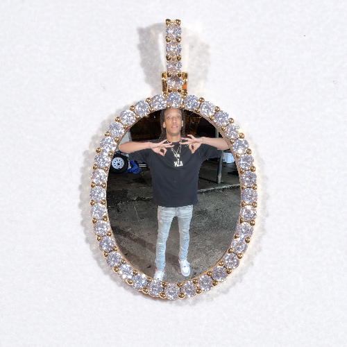 3D Oval Custom Picture Pendant