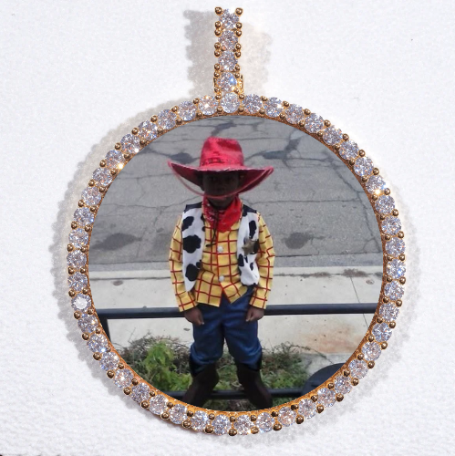 LARGE 3D CIRCLE CUSTOM PICTURE PENDANT