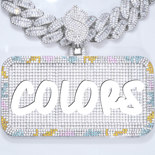 CUSTOM LETTER NECKLACE 3D COLORFUL SQUARE