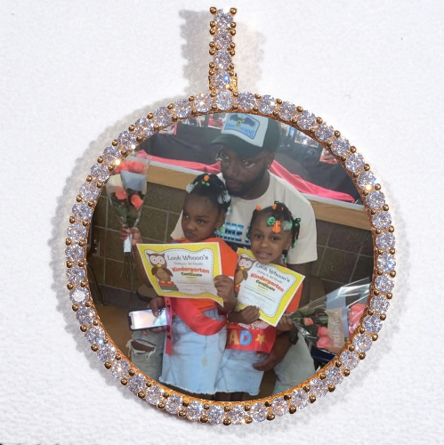 LARGE 3D CIRCLE CUSTOM PICTURE PENDANT