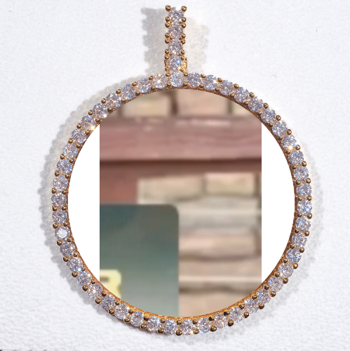 LARGE 3D CIRCLE CUSTOM PICTURE PENDANT