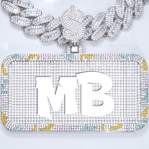 CUSTOM LETTER NECKLACE 3D COLORFUL SQUARE