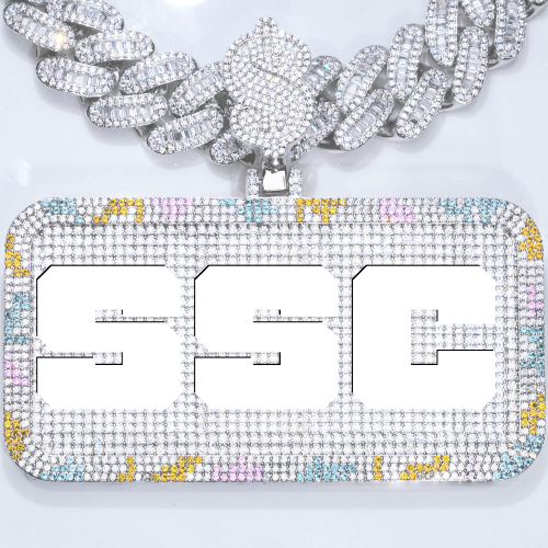 CUSTOM LETTER NECKLACE 3D COLORFUL SQUARE