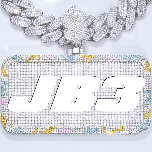 CUSTOM LETTER NECKLACE 3D COLORFUL SQUARE