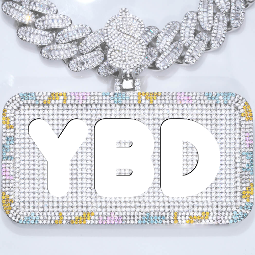 CUSTOM LETTER NECKLACE 3D COLORFUL SQUARE