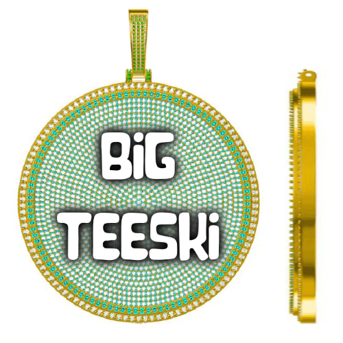 CUSTOM LETTER NECKLACE 3D BIG DISC