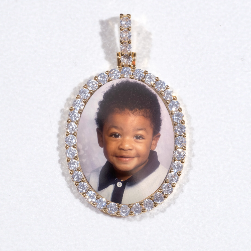 3D Oval Custom Picture Pendant