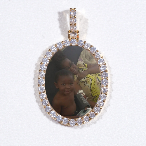 3D Oval Custom Picture Pendant